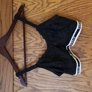 TORRID black lace no wire soft cup bralette with racer stripe elastic band